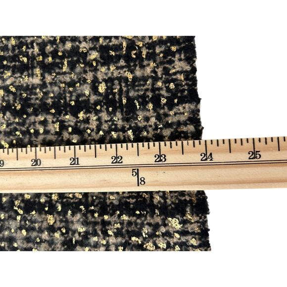 Ann Taylor Shawl Black Gold Metallic OS Heavy Knit Warm Winter Accessory Cozy - Picture 5 of 7